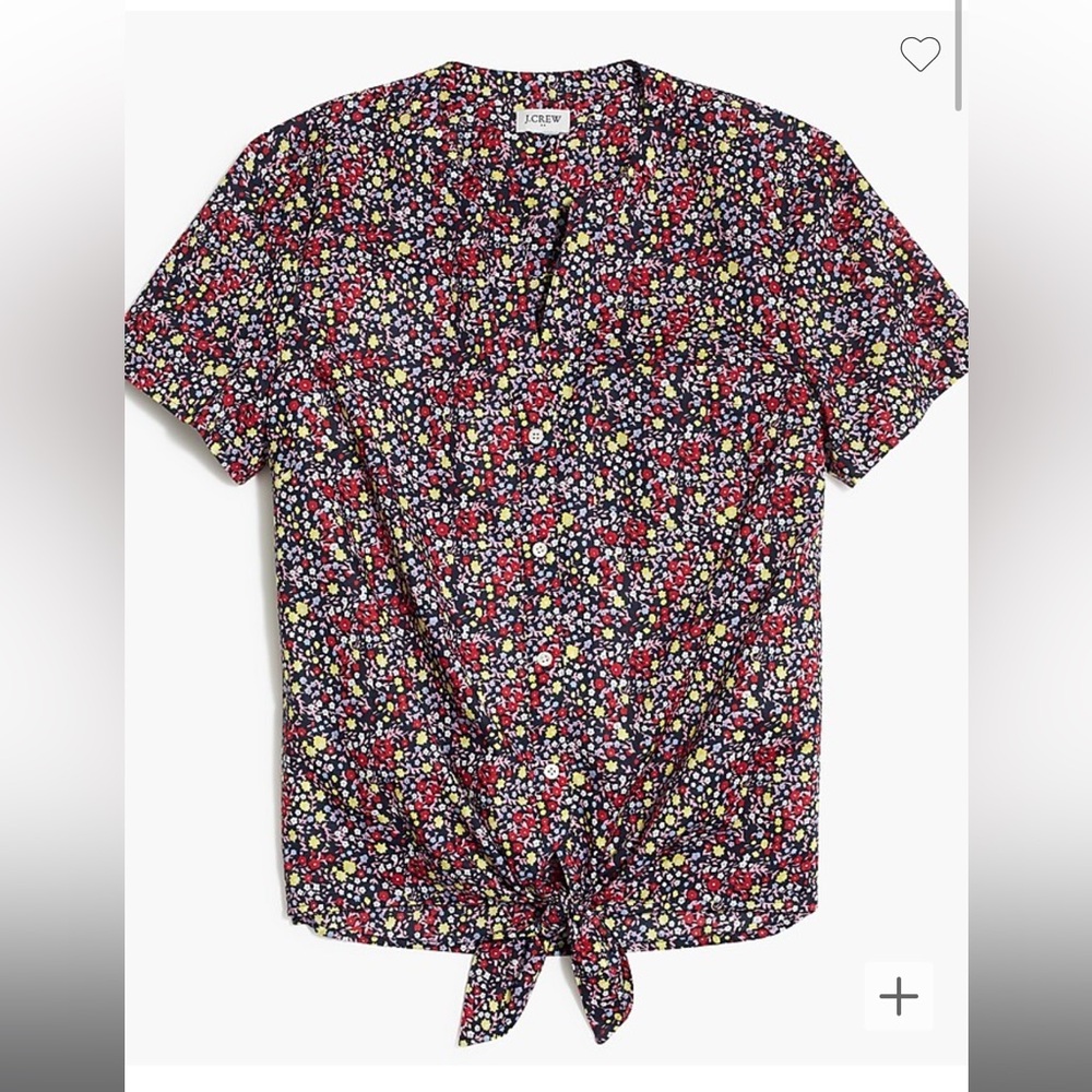 ✨ J. Crew Factory Floral Tie Waist Top